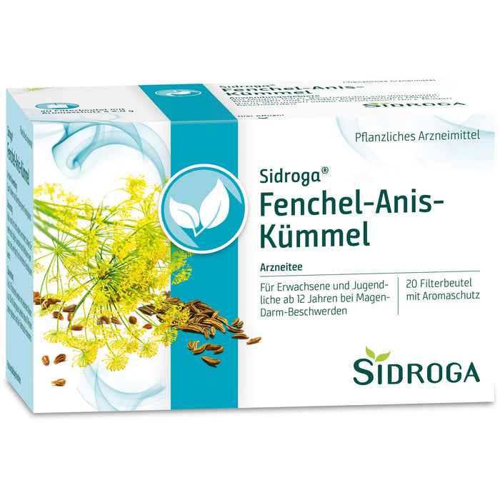 Sidroga Fenchel-Anis-Kümmel Arzneitee bei Magenbeschwerden, 20 pcs. Filter bag