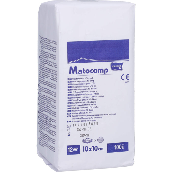 Mullkompressen MATOCOMP 10X10 BLISTER 12-FACH, 100 St KOM