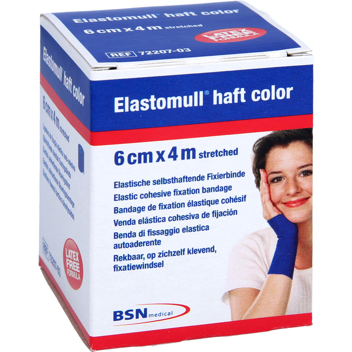 Elastomull haft 4mx6cm color blau, 1 St BIN