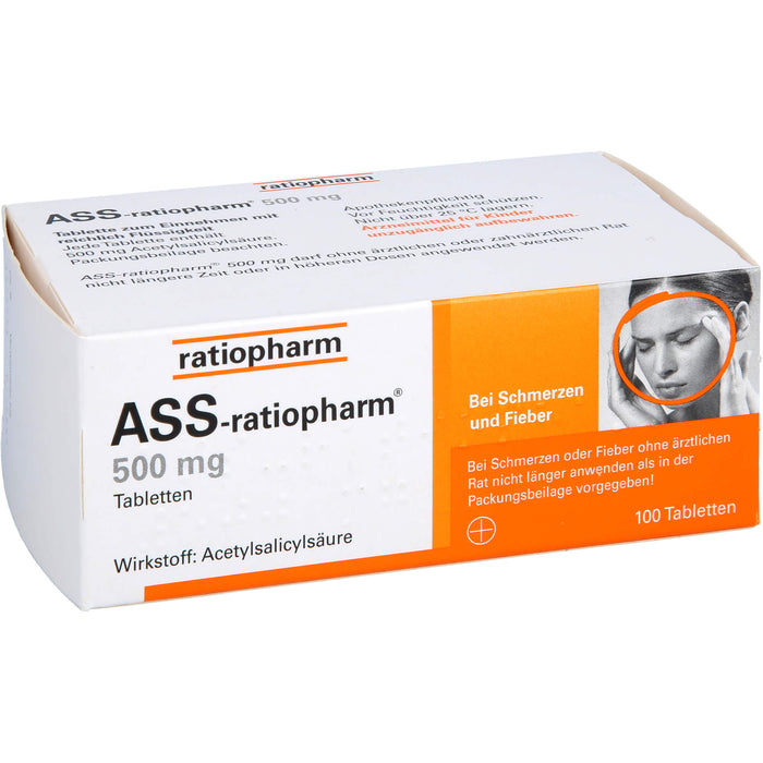 ASS-ratiopharm 500 mg Tabletten, 100 pcs. Tablets