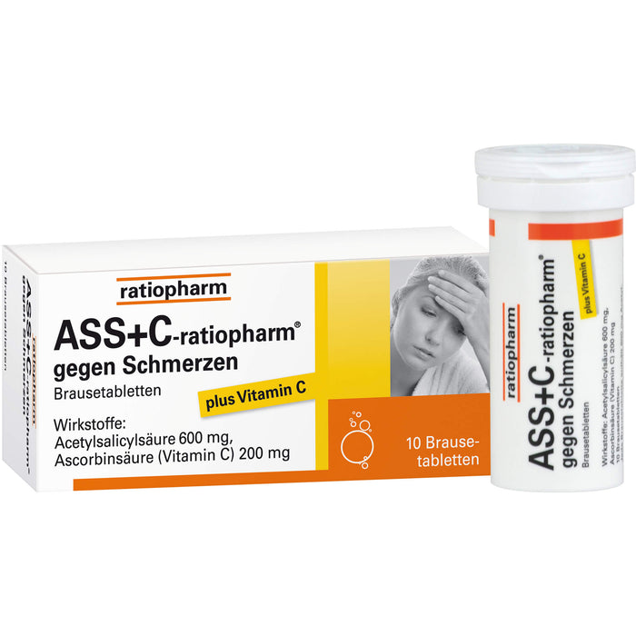 ASS + C-ratiopharm gegen Schmerzen Brausetabletten, 10 St. Tabletten