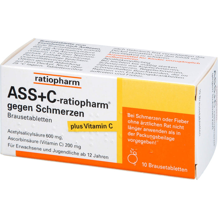 ASS + C-ratiopharm gegen Schmerzen Brausetabletten, 10 St. Tabletten