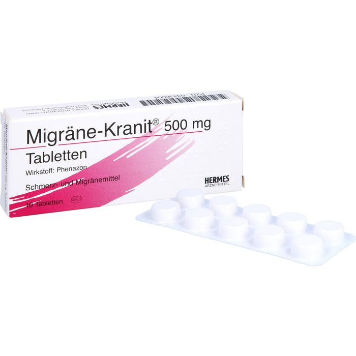 Migräne-Kranit 500 mg Tabletten Schmerz- und Migränemittel, 10 St. Tabletten