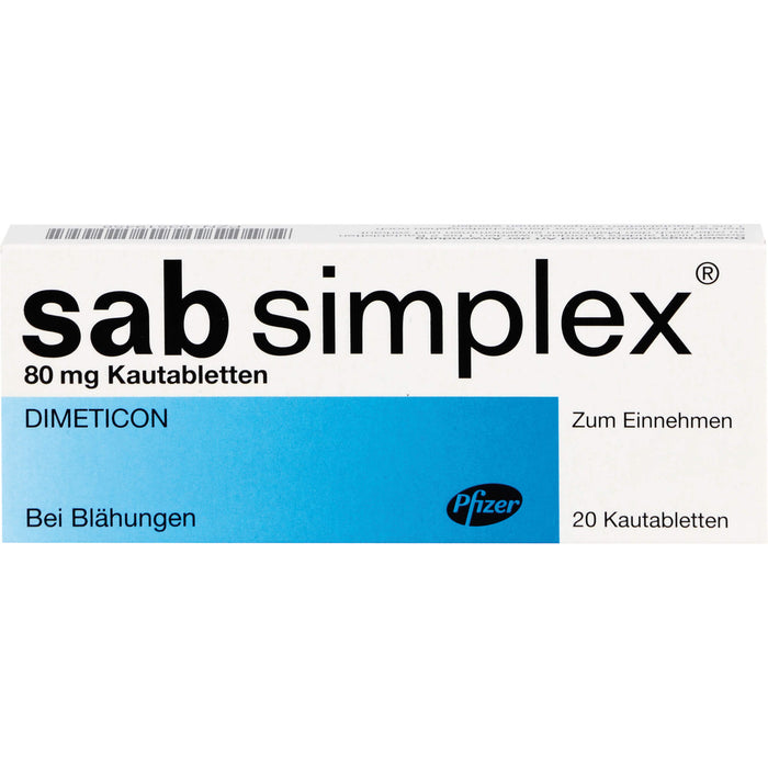 sab simplex Kautabletten bei Blähungen, 20 St. Tabletten