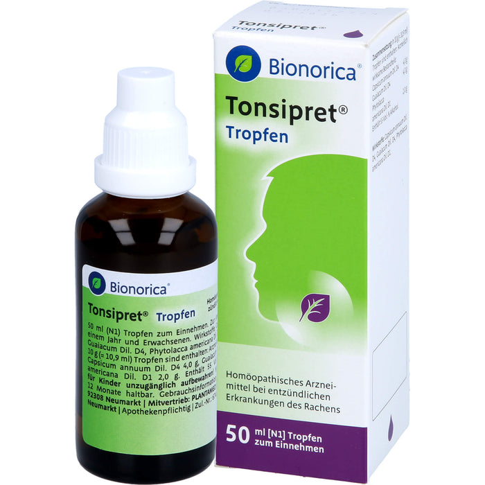 Tonsipret Tropfen bei Erkrankungen des Rachens, 50 ml Lösung