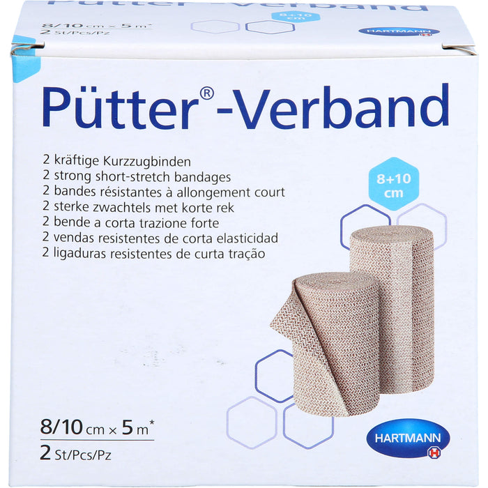 Pütter-Verband kräftige Kurzzugbinden 8 - 10 cm x 5 m, 2 pcs. Pack