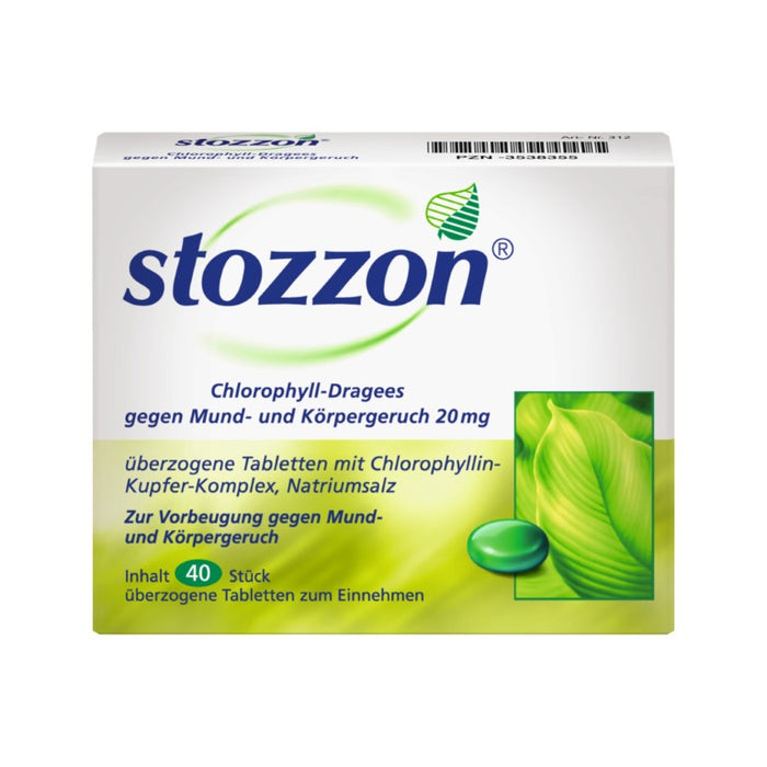 stozzon Chlorophyll-Dragees gegen Mund- und Körpergeruch, 40 pc Tablettes