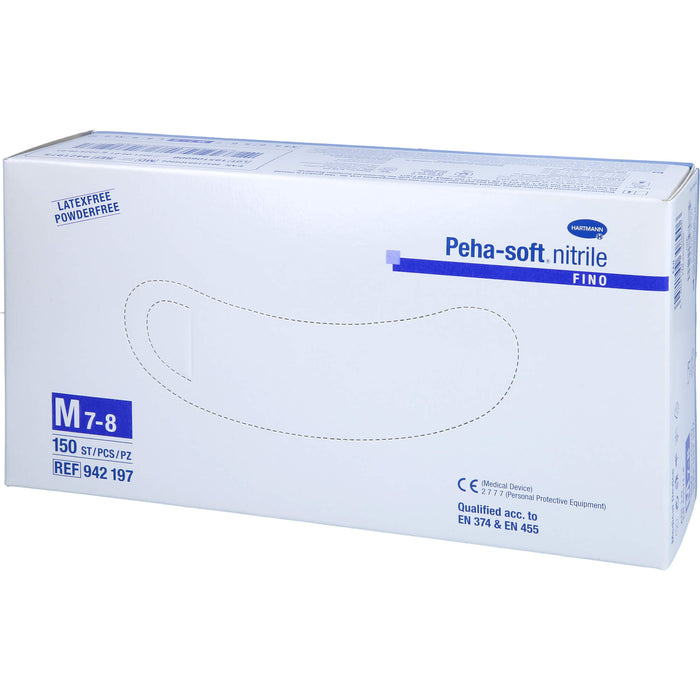 Peha-soft nitrile fino Unters.handsch.M unst.pfr., 150 St HAS