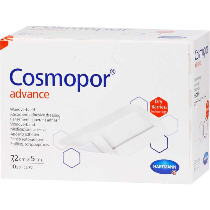 Cosmopor Advance Wundverband 7,2 cm x 5 cm, 10 St. Pflaster