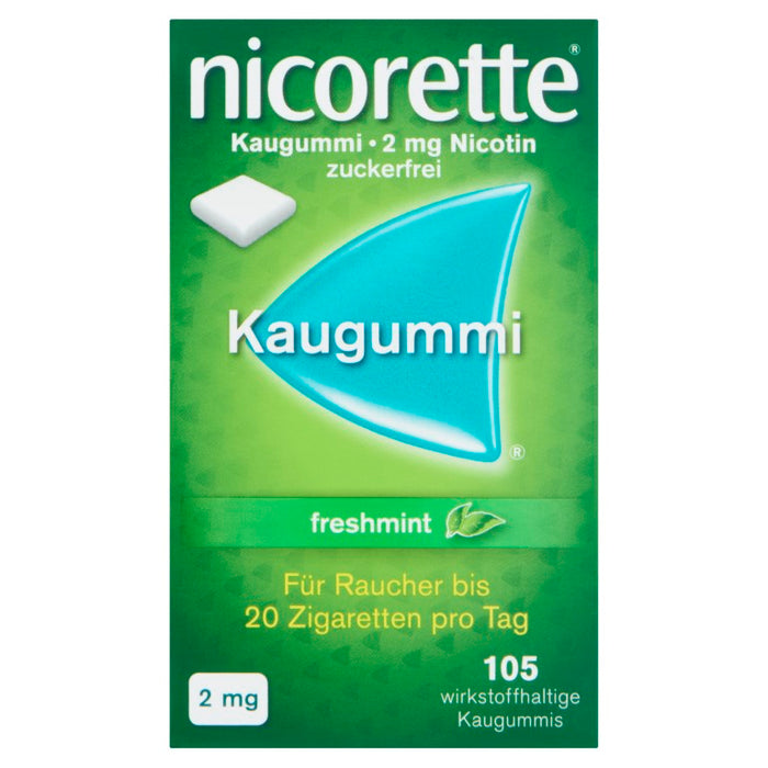 nicorette Kaugummi 2 mg Nicotin zuckerfrei freshmint, 105 pcs. Chewing gum