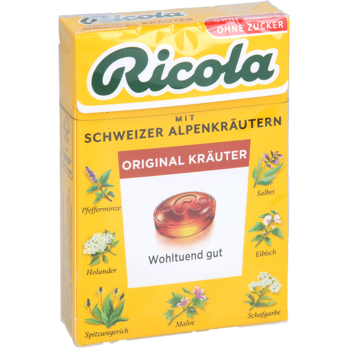 Ricola Schweizer Kräuterbonbons Box Kräuter Original zuckerfrei, 50 g Candies