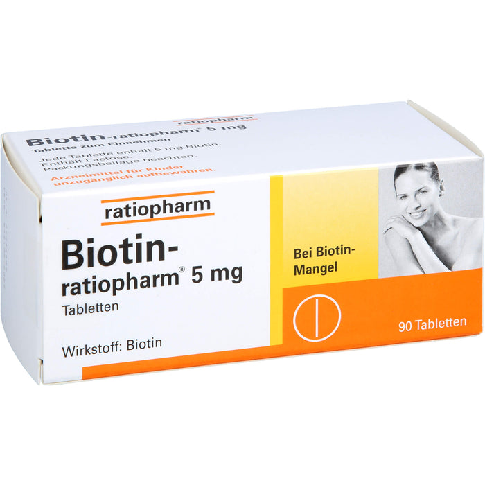 Biotin-ratiopharm 5 mg Tabletten bei Biotin-Mangel, 90 pcs. Tablets