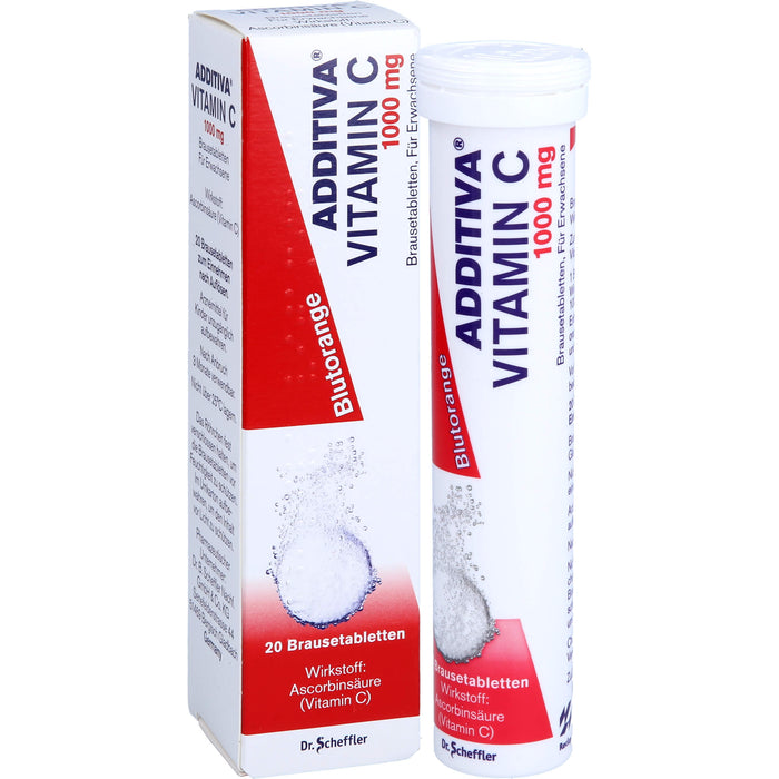 ADDITIVA Vitamin C 1000 mg Blutorange Brausetabletten, 20 St. Tabletten