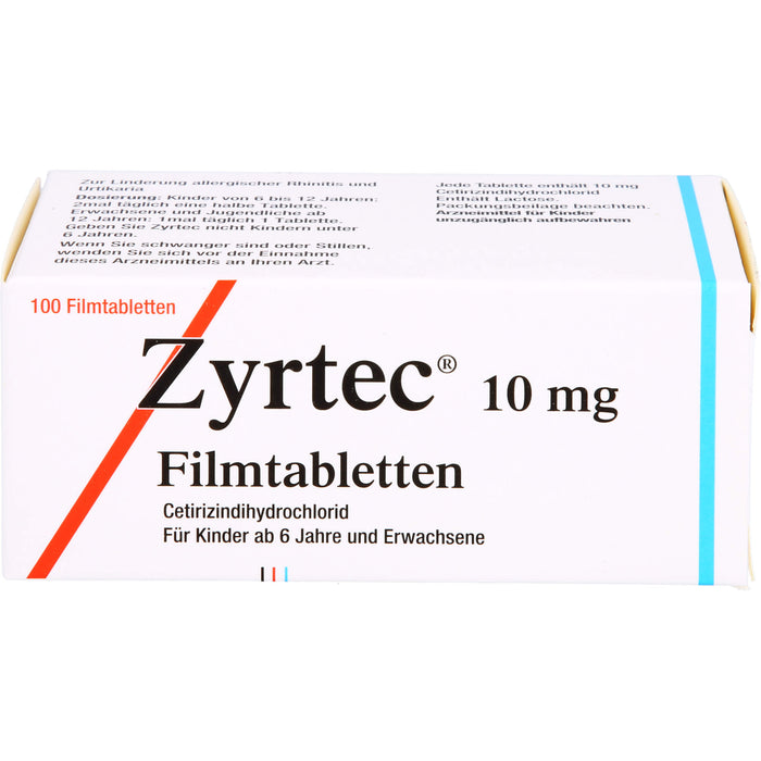 Zyrtec 10 mg Filmtabletten bei Allergien, 100 pc Tablettes