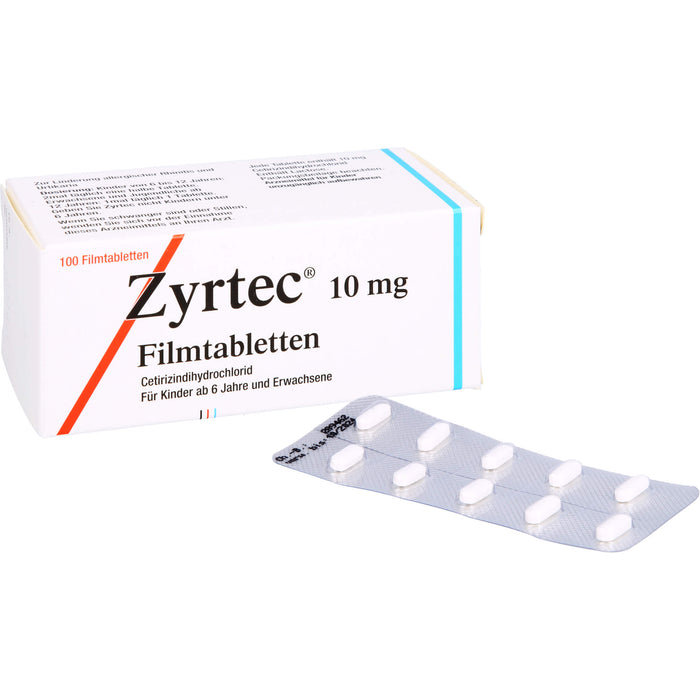 Zyrtec 10 mg Filmtabletten bei Allergien, 100 pcs. Tablets