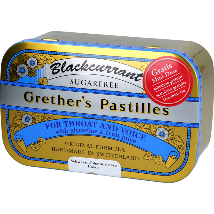 Grether's Pastilles Blackcurrant sugarfree, 440 g Pastilles