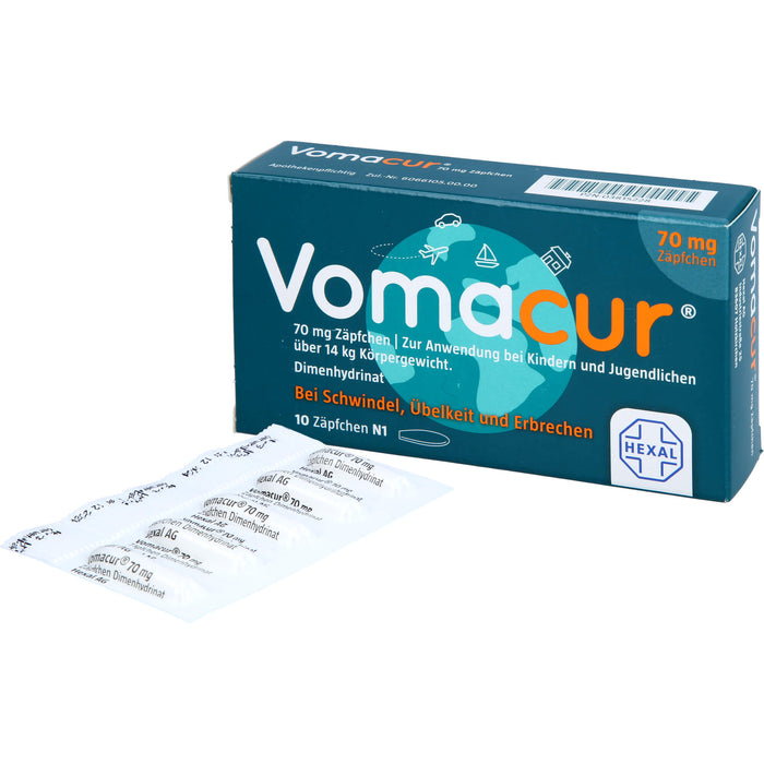 Vomacur 70 mg Zäpfchen, 10 pc Suppositoires