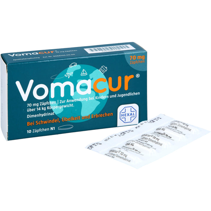 Vomacur 70 mg Zäpfchen, 10 pc Suppositoires