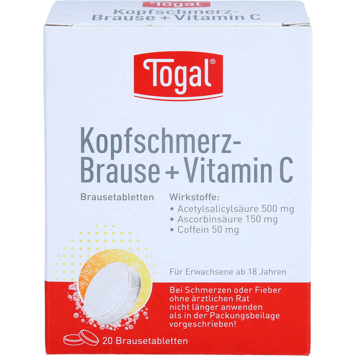 Togal Kopfschmerz-Brause + Vitamin C Brausetabletten, 20 St. Tabletten