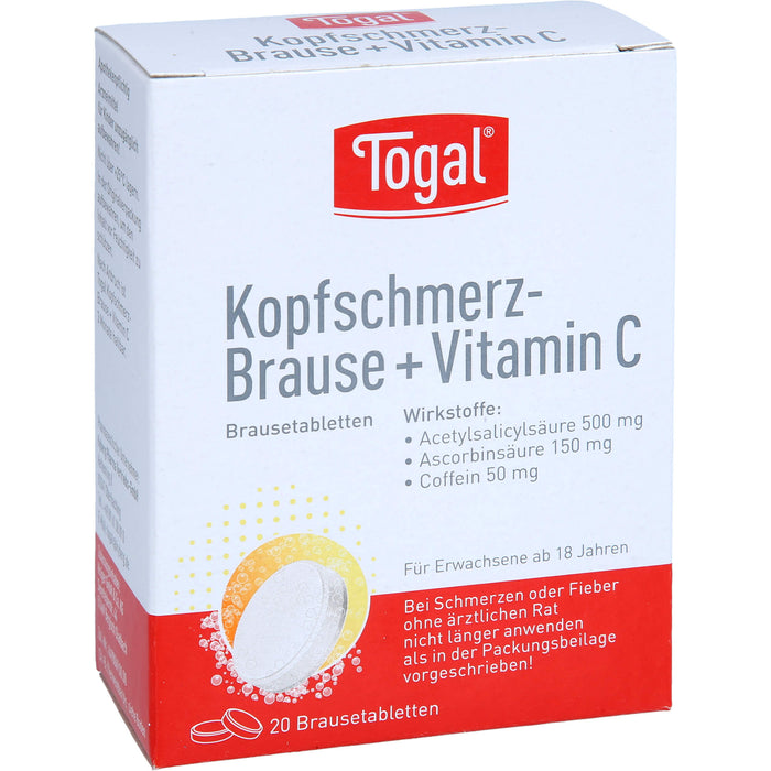 Togal Kopfschmerz-Brause + Vitamin C Brausetabletten, 20 St. Tabletten