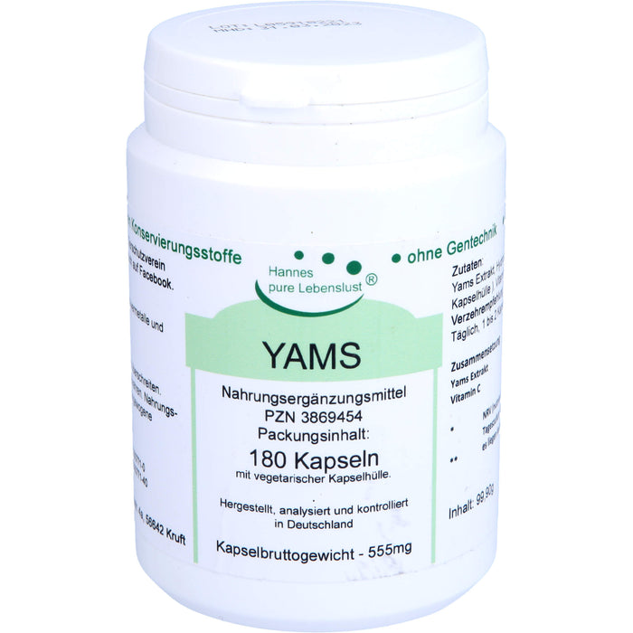 Hannes pure Lebenslust Yams Kapseln vegan, 180 St. Kapseln