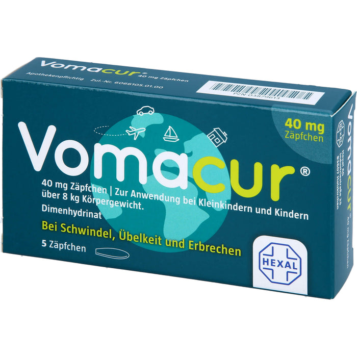 Vomacur 40 mg Zäpfchen, 5 pc Suppositoires