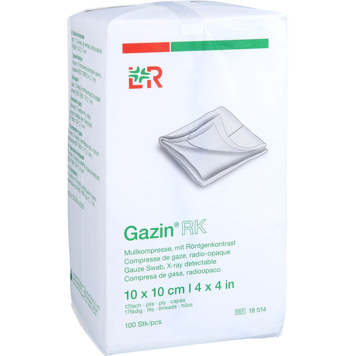 Gazin Kompressen unsteril mit RK 10x10cm, 100 pc Compresses