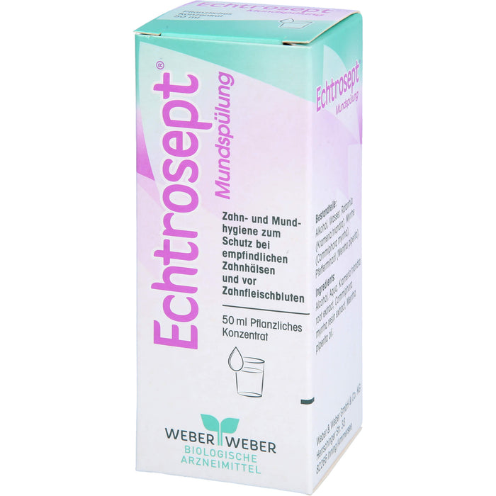 Echtrosept Mundspülung zur Zahn- und Mundhygiene bei empfindlichen Zahnhälsen und Zahnfleischbluten, 50 ml Concentrate