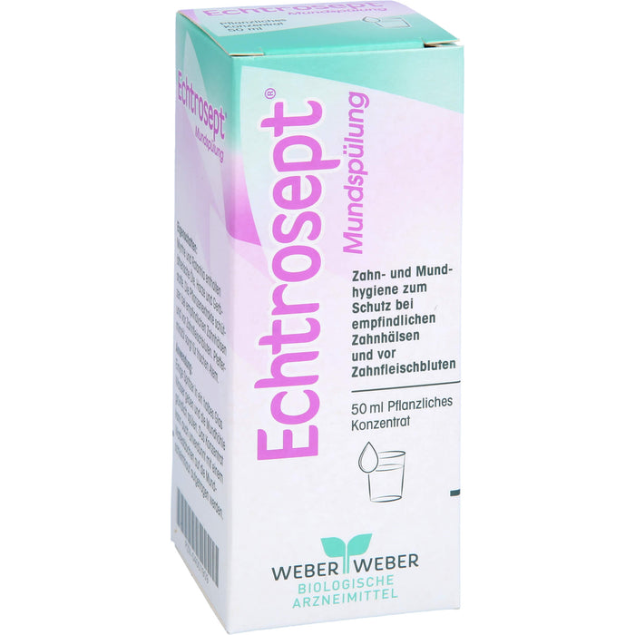 Echtrosept Mundspülung zur Zahn- und Mundhygiene bei empfindlichen Zahnhälsen und Zahnfleischbluten, 50 ml Concentrate