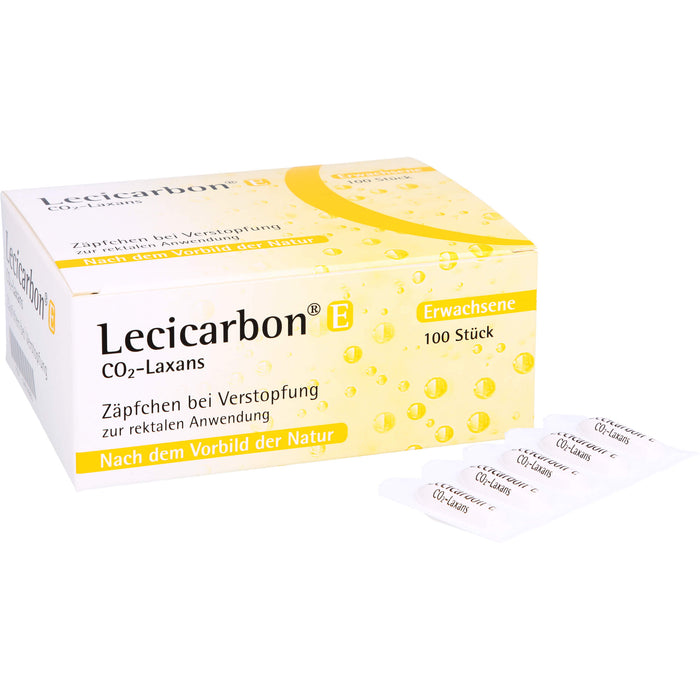 Lecicarbon E CO2-Laxans Zäpfchen bei Verstopfung, 100 pcs. Suppositories