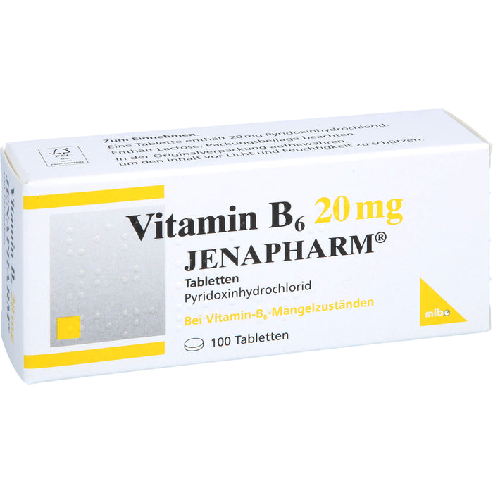 JENAPHARM Vitamin B6 Tabletten bei Vitamin B6 Mangelzuständen, 100 pcs. Tablets