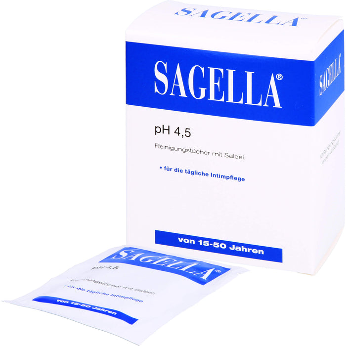 SAGELLA pH 4,5 Intim-Reinigungstücher, 10 pc Tissus