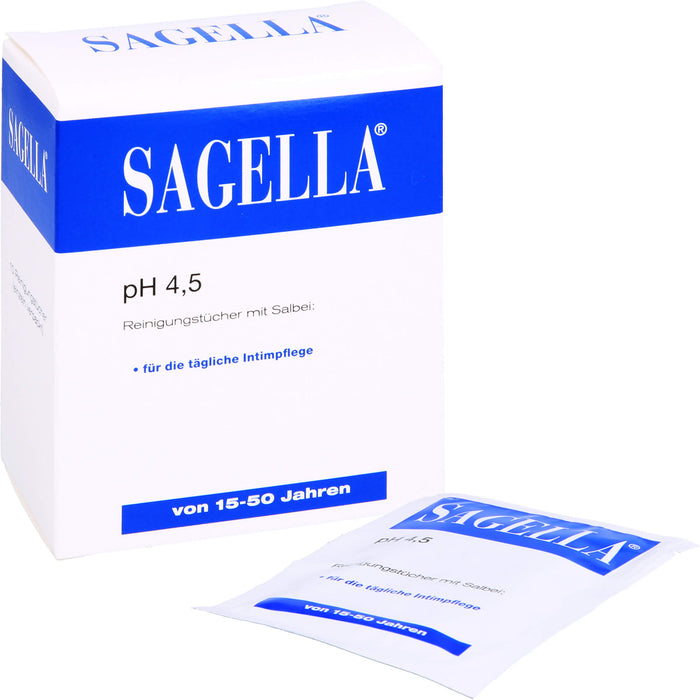 SAGELLA pH 4,5 Intim-Reinigungstücher, 10 pc Tissus