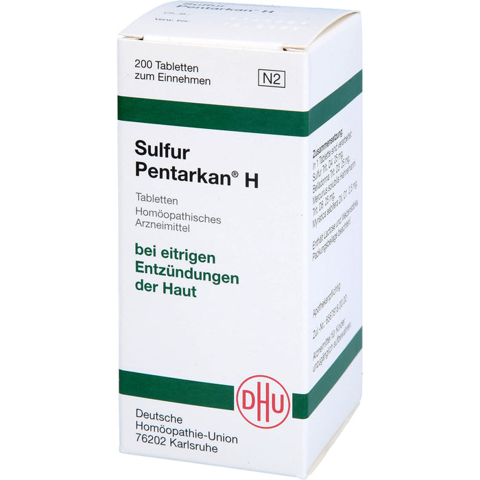 DHU Sulfur Pentarkan H Tabletten bei eitrigen Entzündungen der Haut, 200 St. Tabletten