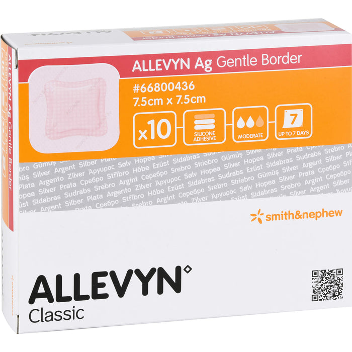 ALLEVYN Ag Gentle Border 7,5x7,5cm Wundverband, 10 St VER