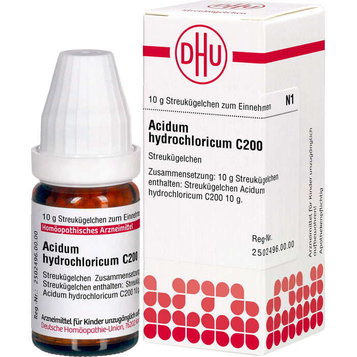 DHU Acidum hydrochloricum C200 Streukügelchen, 10 g Globuli