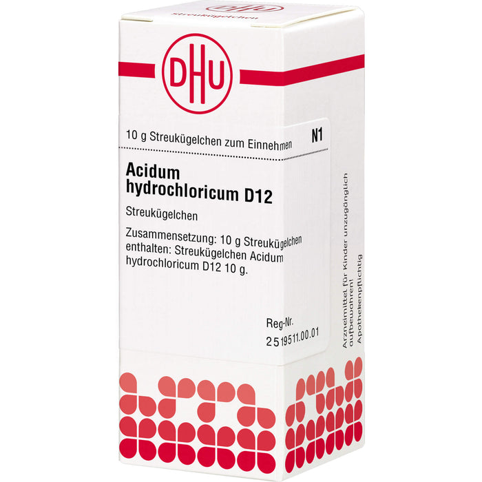 DHU Acidum hydrochloricum D12 Streukügelchen, 10 g Globuli