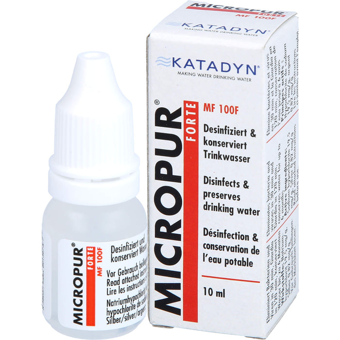 MICROPUR forte MF 100F Lösung desinfiziert und konserviert Trinkwasser, 10 ml Solution