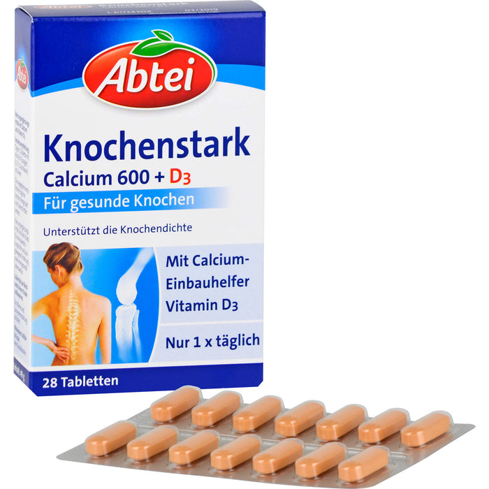 Abtei Knochenstark Calcium 600 + D3 Tabletten, 28 pc Tablettes