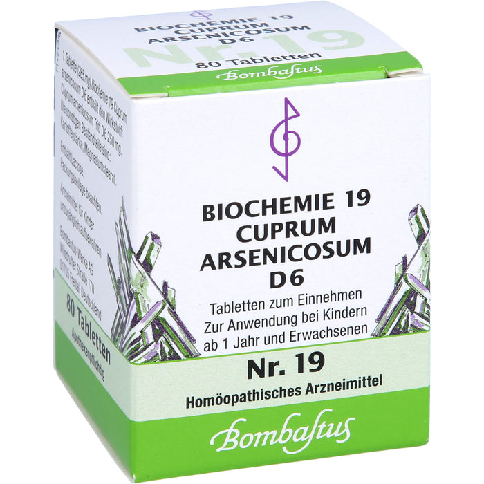 Biochemie 19 Cuprum arsenicosum Bombastus D6 Tbl., 80 St TAB