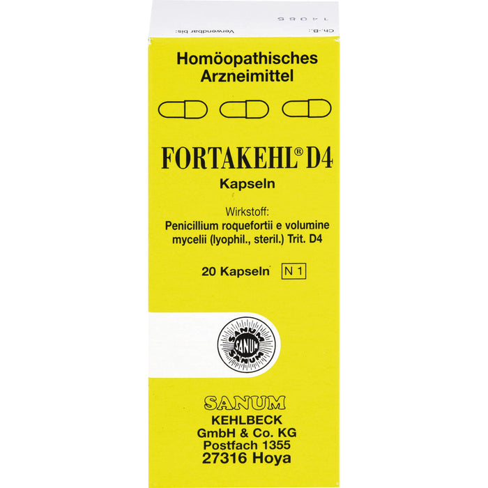 SANUM-KEHLBECK FORTAKEHL D4 Kapseln, 20 pcs. Capsules