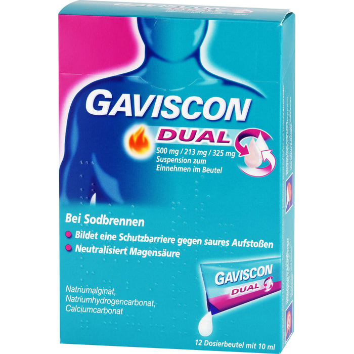 GAVSICON Dual Suspension bei Sodbrennen, 12 pcs. Sachets