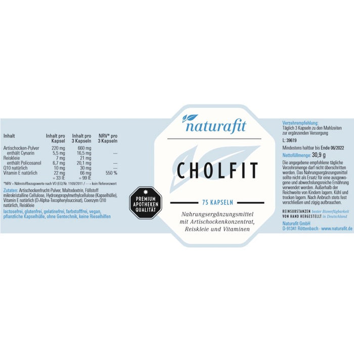 naturafit Cholfit Kapseln, 75 pcs. Capsules