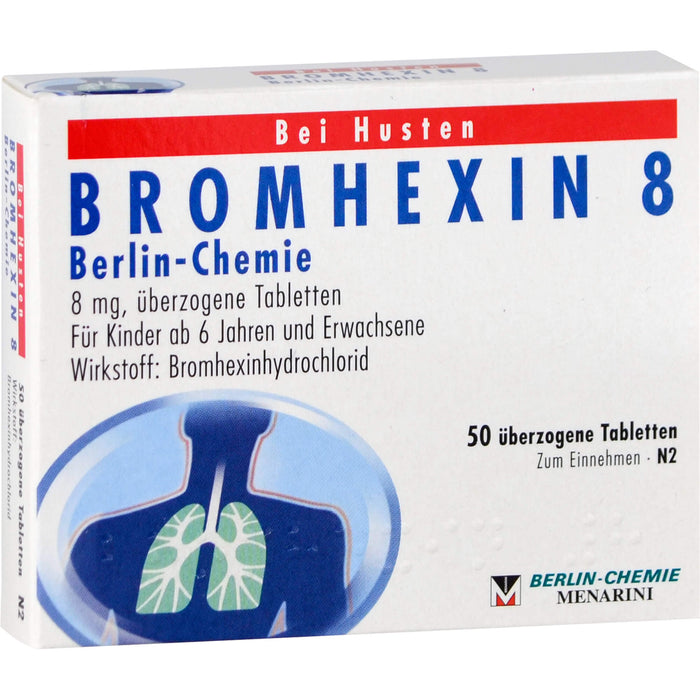 BERLIN-CHEMIE BROMHEXIN 8 Tabletten bei Husten, 50 St. Tabletten