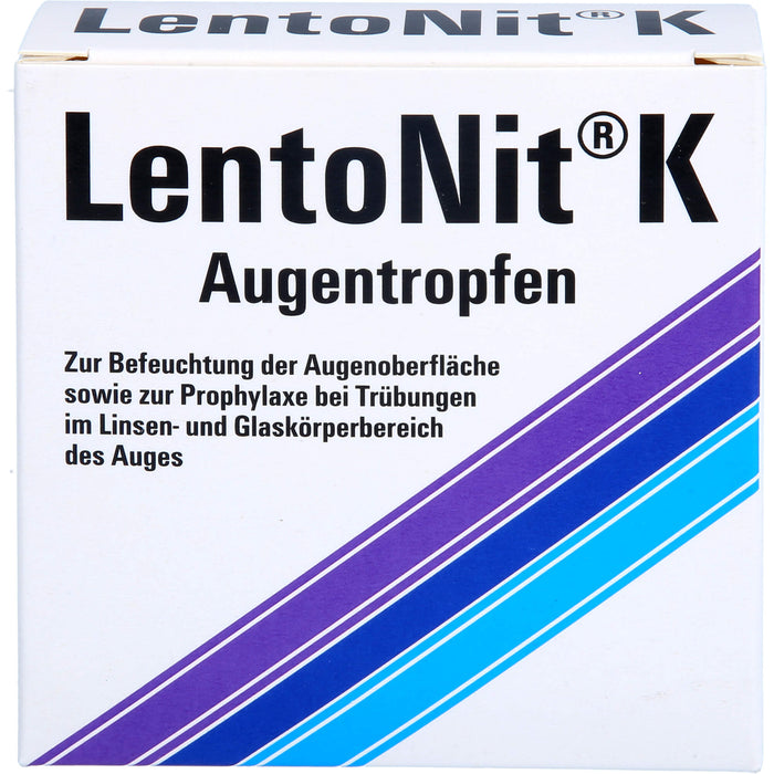 Lento Nit K Augentropfen 3er Packung zur Befeuchtung der Augenoberfläche sowie zur Prophylaxe bei Trübungen im Linsen- und Glaskörperbereich des Auges, 30 ml Solution