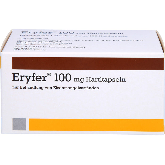 CHEPLAPHARM Eryfer 100 mg Hartkapseln zur Behandlung von Eisenmangelzuständen, 100 pcs. Capsules