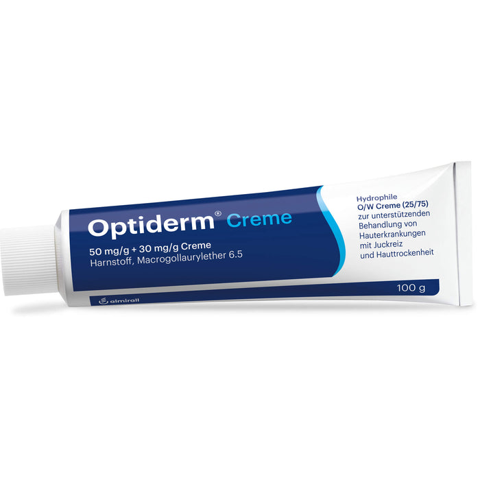 Optiderm Creme bei Hauterkrankungen mit Juckreiz und Hauttrockenheit, 100 g Creme