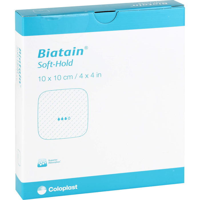 Biatain Soft-Hold Schaumverband sanft haftend  10 x 10 cm, 5 pcs. Wound dressings