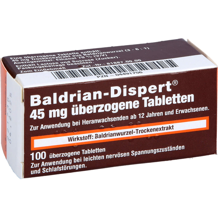 Baldrian-Dispert 45 mg überzogene Tabletten, 100 St. Tabletten