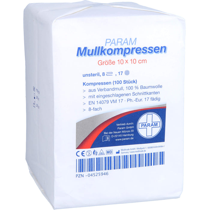 MULLKOMPRESSEN UNST 10X10 8F, 100 pc Compresses